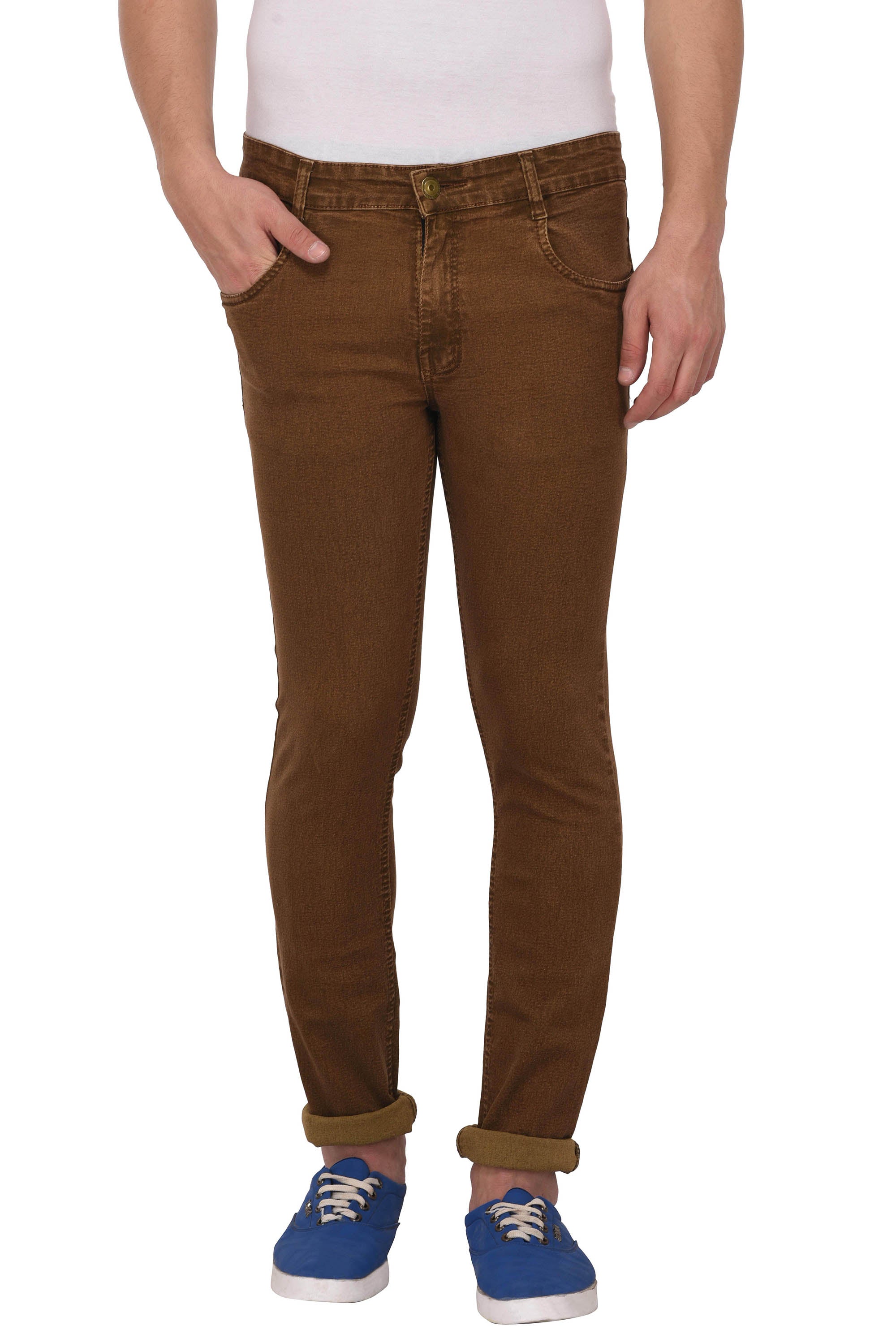 Buy Men Brown Dark Wash Skinny Fit Jeans Online - 760742 | Van Heusen